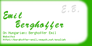 emil berghoffer business card